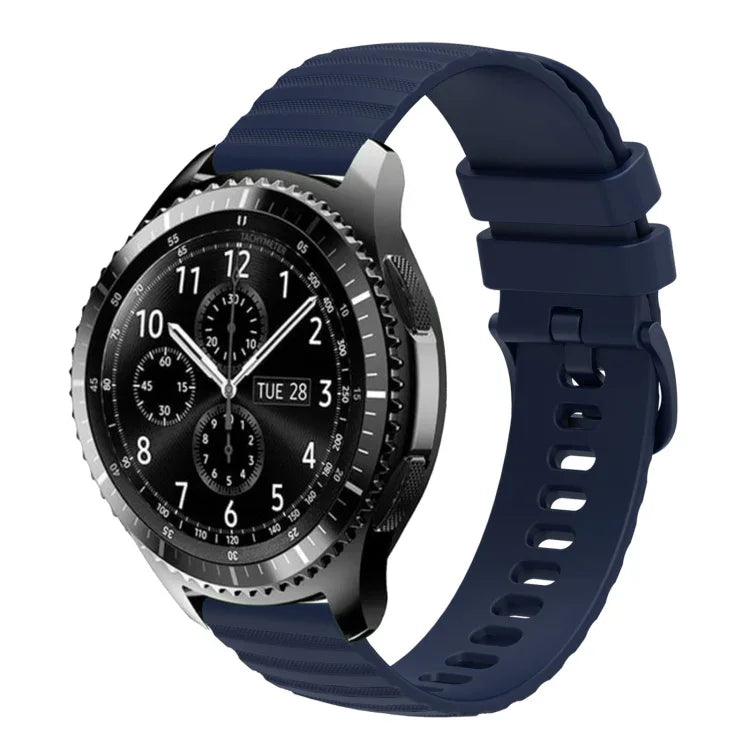 Correia de Relógio em Silicone Cor Sólida com Padrão de Pontos Ondulados 22mm, Para Samsung Galaxy Watch3 45mm, Para Samsung Galaxy Watch 46mm, Para Samsung Gear S3 Classic, Para Samsung Gear S3 Frontier