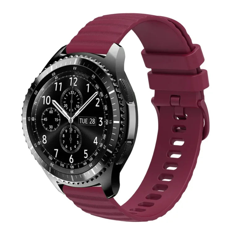 Correia de Relógio em Silicone Cor Sólida com Padrão de Pontos Ondulados 22mm, Para Samsung Galaxy Watch3 45mm, Para Samsung Galaxy Watch 46mm, Para Samsung Gear S3 Classic, Para Samsung Gear S3 Frontier
