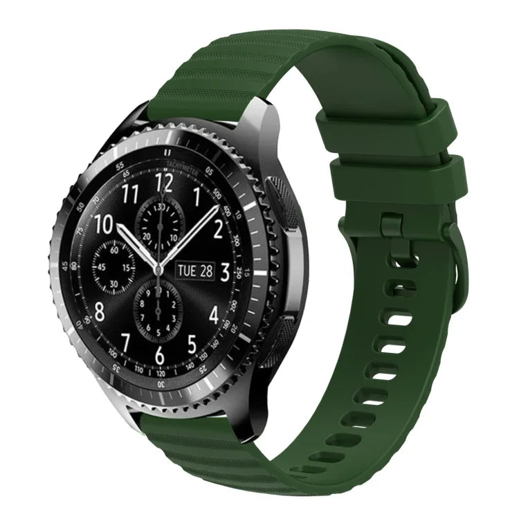 Correia de Relógio em Silicone Cor Sólida com Padrão de Pontos Ondulados 22mm, Para Samsung Galaxy Watch3 45mm, Para Samsung Galaxy Watch 46mm, Para Samsung Gear S3 Classic, Para Samsung Gear S3 Frontier