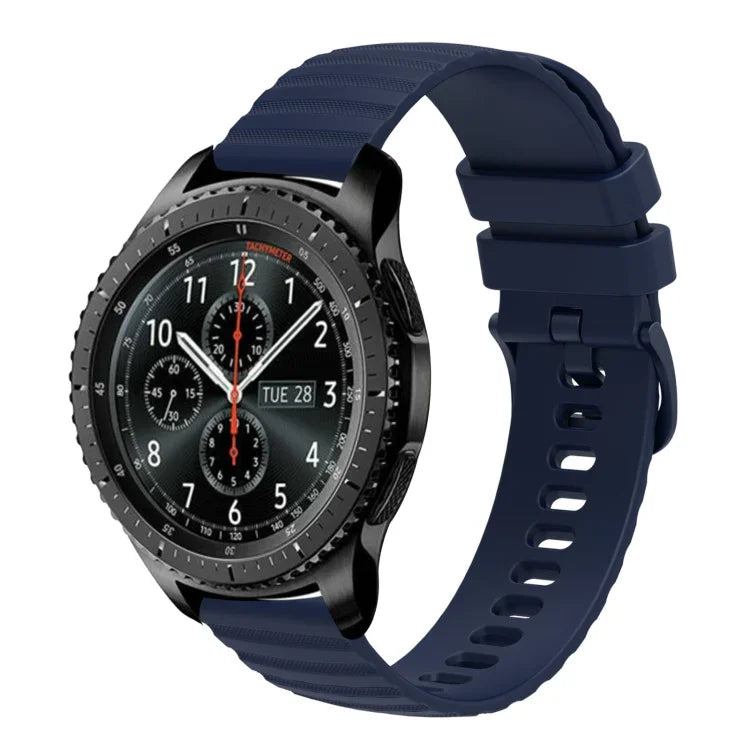 Correia de Relógio em Silicone Cor Sólida com Padrão de Pontos Ondulados 22mm, Para Samsung Galaxy Watch3 45mm, Para Samsung Galaxy Watch 46mm, Para Samsung Gear S3 Classic, Para Samsung Gear S3 Frontier
