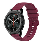 Correia de Relógio em Silicone Cor Sólida com Padrão de Pontos Ondulados 22mm, Para Samsung Galaxy Watch3 45mm, Para Samsung Galaxy Watch 46mm, Para Samsung Gear S3 Classic, Para Samsung Gear S3 Frontier