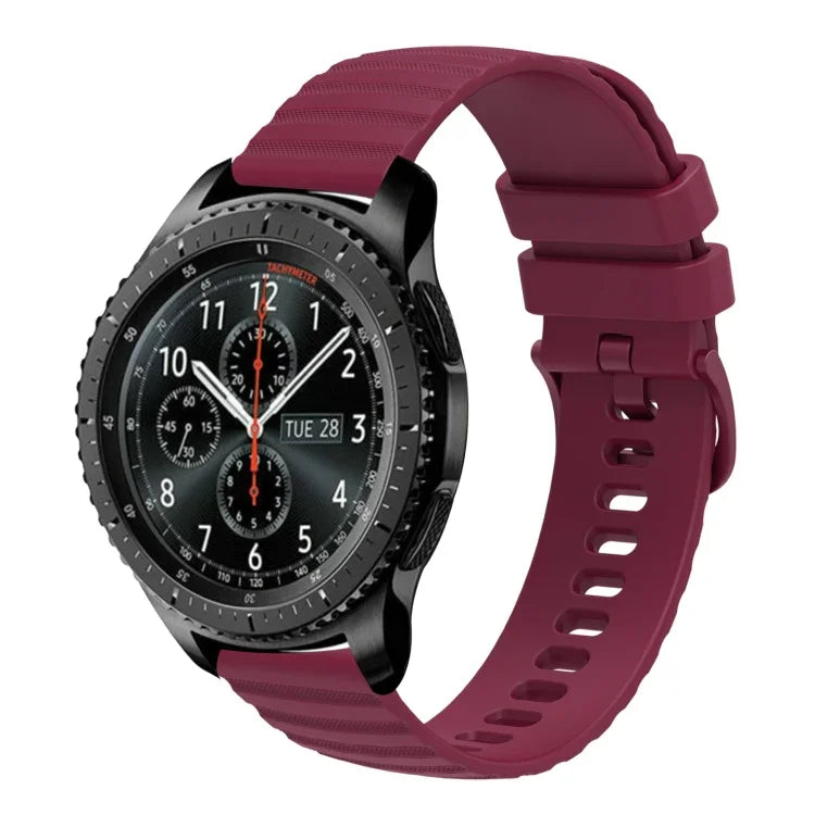 Correia de Relógio em Silicone Cor Sólida com Padrão de Pontos Ondulados 22mm, Para Samsung Galaxy Watch3 45mm, Para Samsung Galaxy Watch 46mm, Para Samsung Gear S3 Classic, Para Samsung Gear S3 Frontier