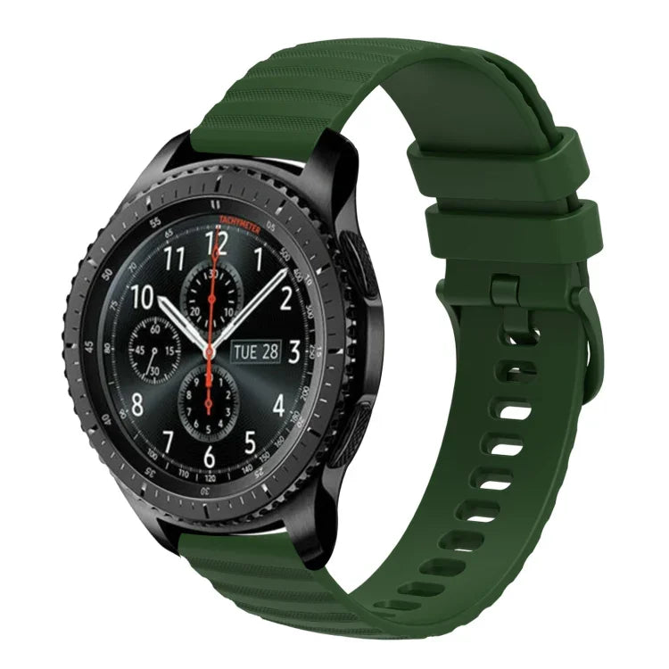 Correia de Relógio em Silicone Cor Sólida com Padrão de Pontos Ondulados 22mm, Para Samsung Galaxy Watch3 45mm, Para Samsung Galaxy Watch 46mm, Para Samsung Gear S3 Classic, Para Samsung Gear S3 Frontier