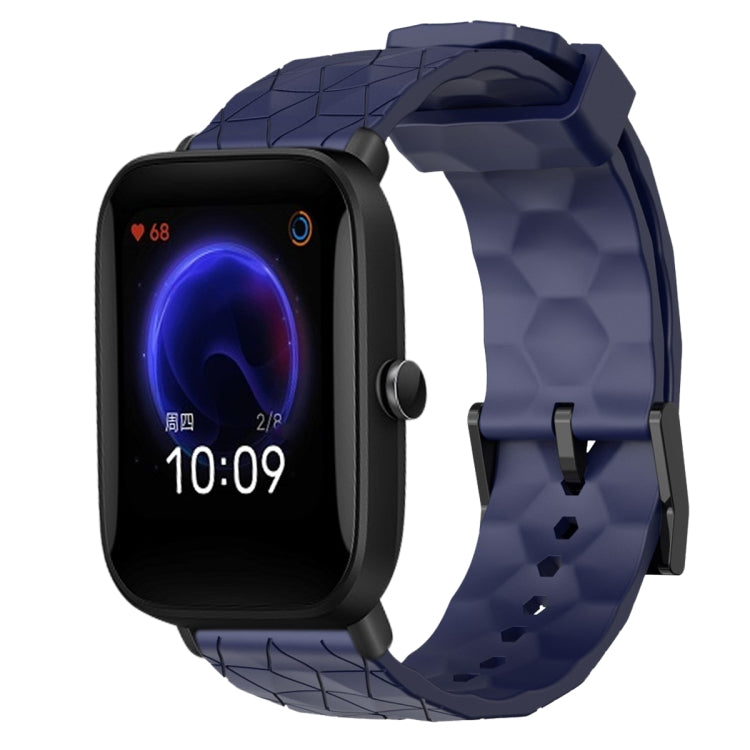 20mm Football Pattern Solid Color Silicone Watch Band, For Amazfit Pop
