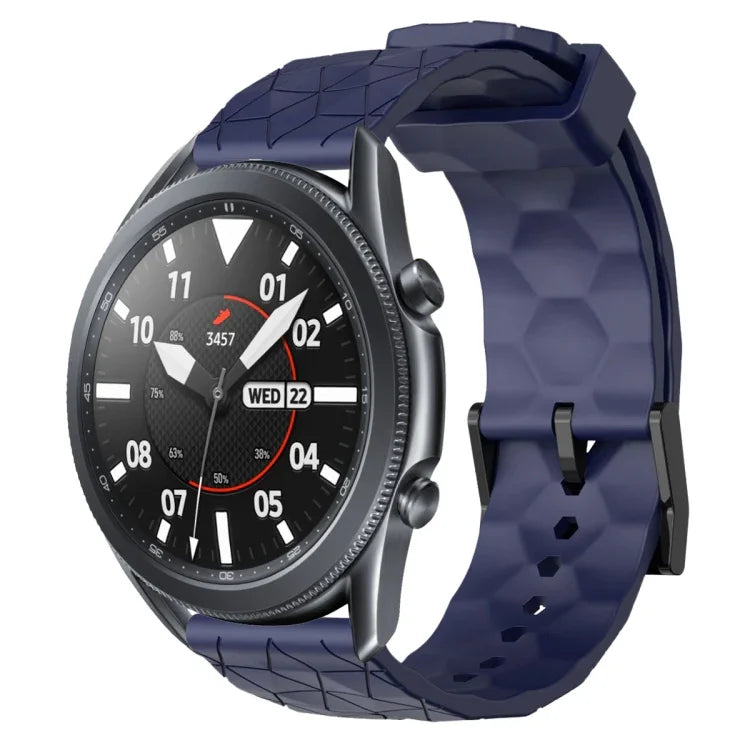 Pulseira de silicone cor sólida com padrão de futebol 22mm, Para Samsung Galaxy Watch3 45mm, Para Samsung Galaxy Watch 46mm, Para Samsung Gear S3 Classic, Para Samsung Gear S3 Frontier