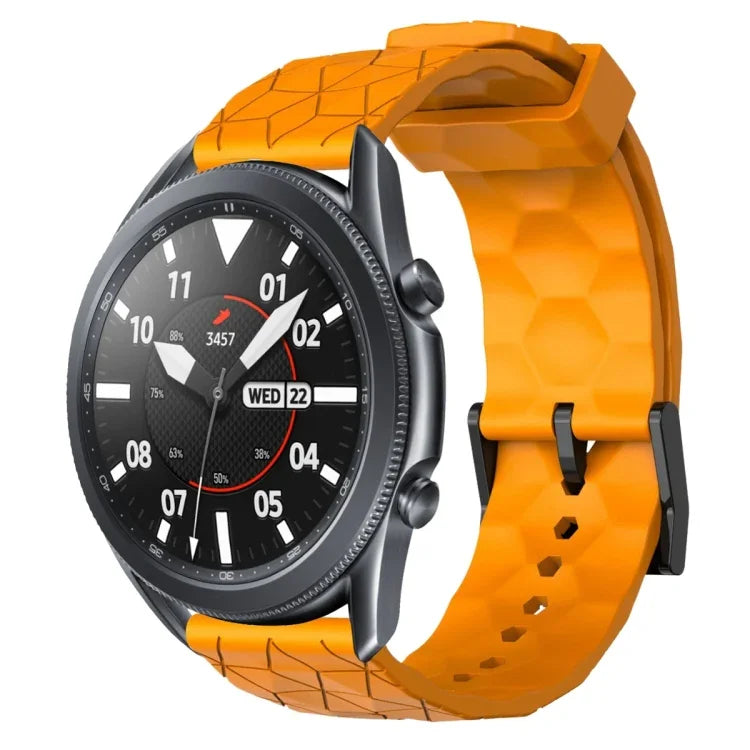 Pulseira de silicone cor sólida com padrão de futebol 22mm, Para Samsung Galaxy Watch3 45mm, Para Samsung Galaxy Watch 46mm, Para Samsung Gear S3 Classic, Para Samsung Gear S3 Frontier