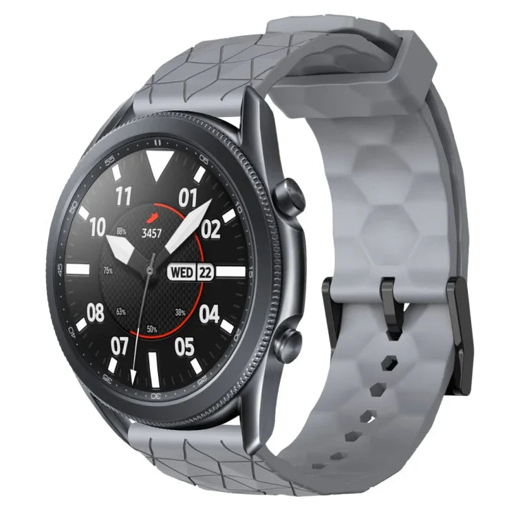 Pulseira de silicone cor sólida com padrão de futebol 22mm, Para Samsung Galaxy Watch3 45mm, Para Samsung Galaxy Watch 46mm, Para Samsung Gear S3 Classic, Para Samsung Gear S3 Frontier