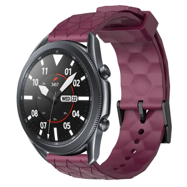 Pulseira de silicone cor sólida com padrão de futebol 22mm, Para Samsung Galaxy Watch3 45mm, Para Samsung Galaxy Watch 46mm, Para Samsung Gear S3 Classic, Para Samsung Gear S3 Frontier