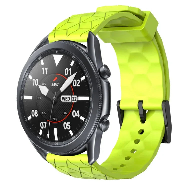 Pulseira de silicone cor sólida com padrão de futebol 22mm, Para Samsung Galaxy Watch3 45mm, Para Samsung Galaxy Watch 46mm, Para Samsung Gear S3 Classic, Para Samsung Gear S3 Frontier
