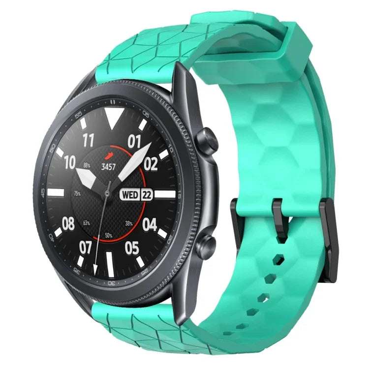Pulseira de silicone cor sólida com padrão de futebol 22mm, Para Samsung Galaxy Watch3 45mm, Para Samsung Galaxy Watch 46mm, Para Samsung Gear S3 Classic, Para Samsung Gear S3 Frontier