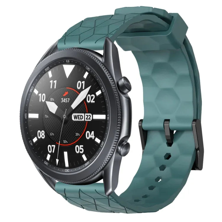 Pulseira de silicone cor sólida com padrão de futebol 22mm, Para Samsung Galaxy Watch3 45mm, Para Samsung Galaxy Watch 46mm, Para Samsung Gear S3 Classic, Para Samsung Gear S3 Frontier