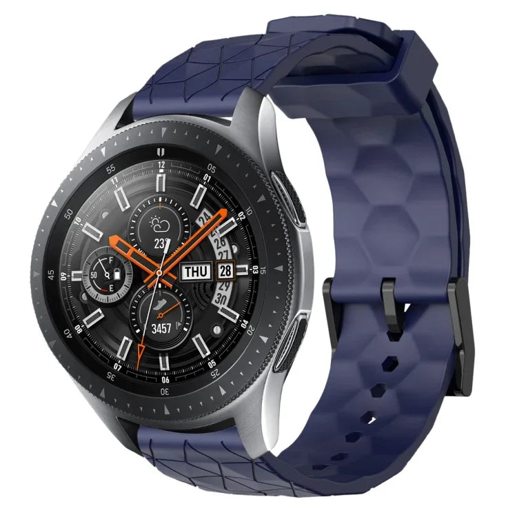 Pulseira de silicone cor sólida com padrão de futebol 22mm, Para Samsung Galaxy Watch3 45mm, Para Samsung Galaxy Watch 46mm, Para Samsung Gear S3 Classic, Para Samsung Gear S3 Frontier