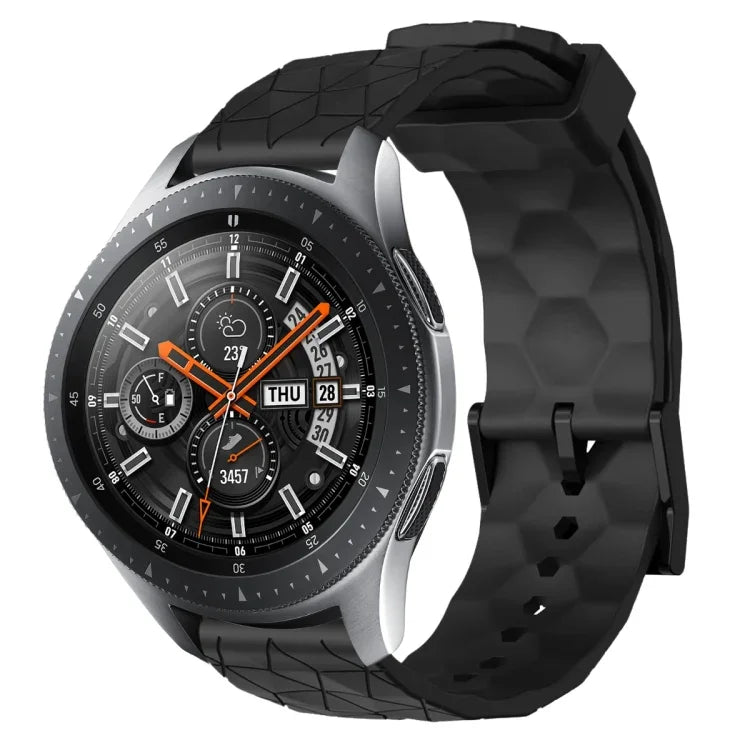 Pulseira de silicone cor sólida com padrão de futebol 22mm, Para Samsung Galaxy Watch3 45mm, Para Samsung Galaxy Watch 46mm, Para Samsung Gear S3 Classic, Para Samsung Gear S3 Frontier