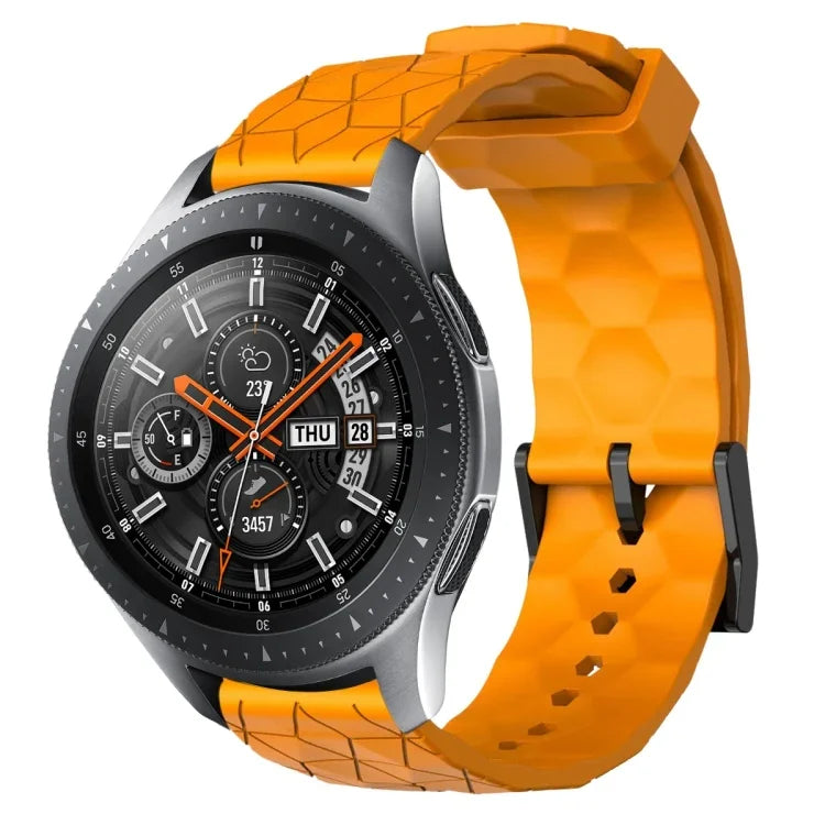 Pulseira de silicone cor sólida com padrão de futebol 22mm, Para Samsung Galaxy Watch3 45mm, Para Samsung Galaxy Watch 46mm, Para Samsung Gear S3 Classic, Para Samsung Gear S3 Frontier