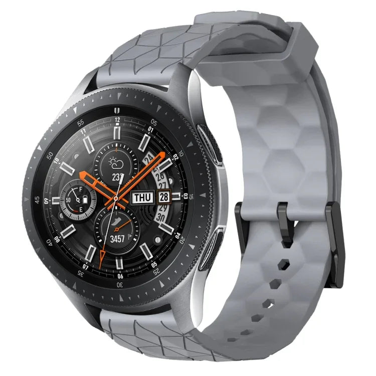 Pulseira de silicone cor sólida com padrão de futebol 22mm, Para Samsung Galaxy Watch3 45mm, Para Samsung Galaxy Watch 46mm, Para Samsung Gear S3 Classic, Para Samsung Gear S3 Frontier