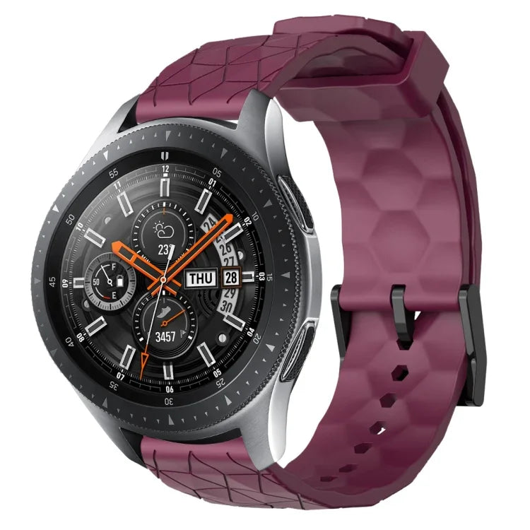 Pulseira de silicone cor sólida com padrão de futebol 22mm, Para Samsung Galaxy Watch3 45mm, Para Samsung Galaxy Watch 46mm, Para Samsung Gear S3 Classic, Para Samsung Gear S3 Frontier