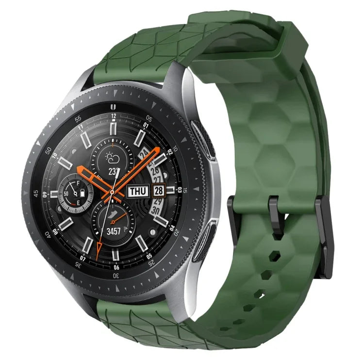 Pulseira de silicone cor sólida com padrão de futebol 22mm, Para Samsung Galaxy Watch3 45mm, Para Samsung Galaxy Watch 46mm, Para Samsung Gear S3 Classic, Para Samsung Gear S3 Frontier