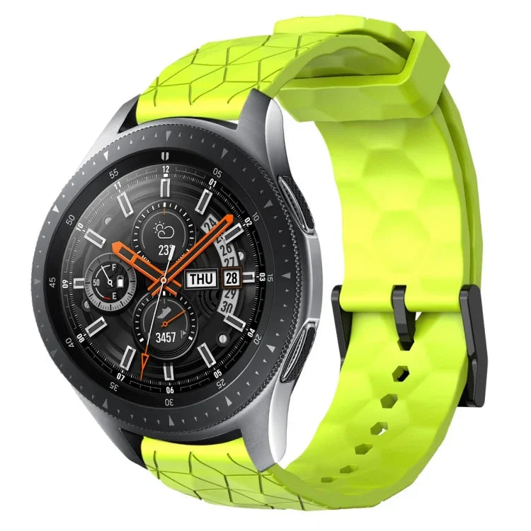 Pulseira de silicone cor sólida com padrão de futebol 22mm, Para Samsung Galaxy Watch3 45mm, Para Samsung Galaxy Watch 46mm, Para Samsung Gear S3 Classic, Para Samsung Gear S3 Frontier