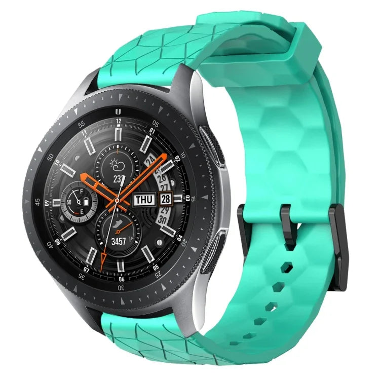 Pulseira de silicone cor sólida com padrão de futebol 22mm, Para Samsung Galaxy Watch3 45mm, Para Samsung Galaxy Watch 46mm, Para Samsung Gear S3 Classic, Para Samsung Gear S3 Frontier