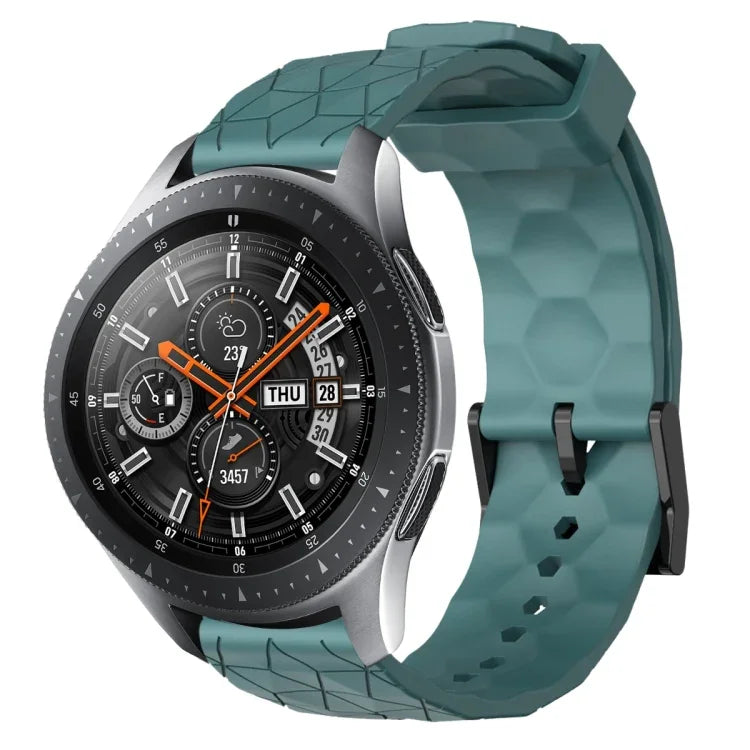 Pulseira de silicone cor sólida com padrão de futebol 22mm, Para Samsung Galaxy Watch3 45mm, Para Samsung Galaxy Watch 46mm, Para Samsung Gear S3 Classic, Para Samsung Gear S3 Frontier