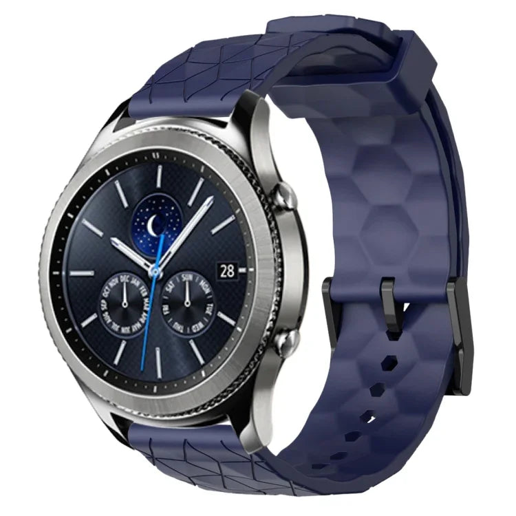 Pulseira de silicone cor sólida com padrão de futebol 22mm, Para Samsung Galaxy Watch3 45mm, Para Samsung Galaxy Watch 46mm, Para Samsung Gear S3 Classic, Para Samsung Gear S3 Frontier