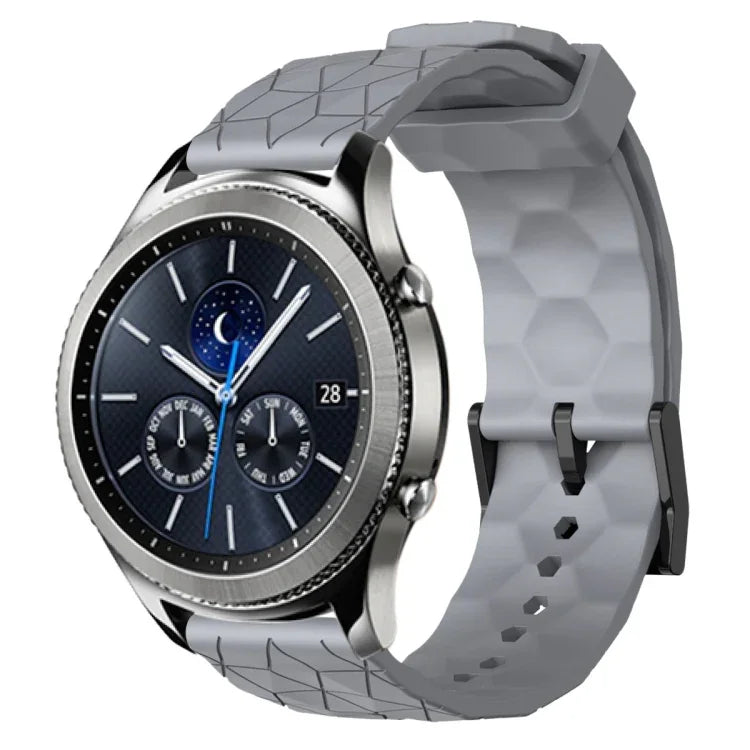 Pulseira de silicone cor sólida com padrão de futebol 22mm, Para Samsung Galaxy Watch3 45mm, Para Samsung Galaxy Watch 46mm, Para Samsung Gear S3 Classic, Para Samsung Gear S3 Frontier