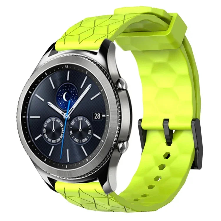 Pulseira de silicone cor sólida com padrão de futebol 22mm, Para Samsung Galaxy Watch3 45mm, Para Samsung Galaxy Watch 46mm, Para Samsung Gear S3 Classic, Para Samsung Gear S3 Frontier