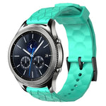Pulseira de silicone cor sólida com padrão de futebol 22mm, Para Samsung Galaxy Watch3 45mm, Para Samsung Galaxy Watch 46mm, Para Samsung Gear S3 Classic, Para Samsung Gear S3 Frontier