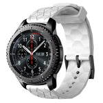 Pulseira de silicone cor sólida com padrão de futebol 22mm, Para Samsung Galaxy Watch3 45mm, Para Samsung Galaxy Watch 46mm, Para Samsung Gear S3 Classic, Para Samsung Gear S3 Frontier