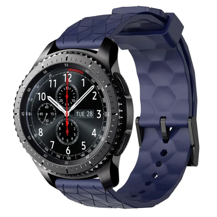 Pulseira de silicone cor sólida com padrão de futebol 22mm, Para Samsung Galaxy Watch3 45mm, Para Samsung Galaxy Watch 46mm, Para Samsung Gear S3 Classic, Para Samsung Gear S3 Frontier