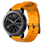Pulseira de silicone cor sólida com padrão de futebol 22mm, Para Samsung Galaxy Watch3 45mm, Para Samsung Galaxy Watch 46mm, Para Samsung Gear S3 Classic, Para Samsung Gear S3 Frontier