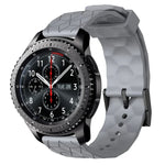 Pulseira de silicone cor sólida com padrão de futebol 22mm, Para Samsung Galaxy Watch3 45mm, Para Samsung Galaxy Watch 46mm, Para Samsung Gear S3 Classic, Para Samsung Gear S3 Frontier