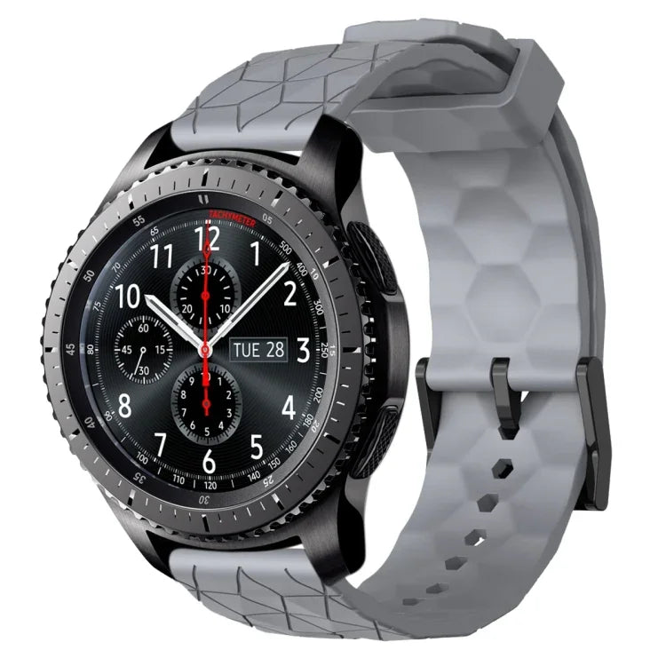 Pulseira de silicone cor sólida com padrão de futebol 22mm, Para Samsung Galaxy Watch3 45mm, Para Samsung Galaxy Watch 46mm, Para Samsung Gear S3 Classic, Para Samsung Gear S3 Frontier