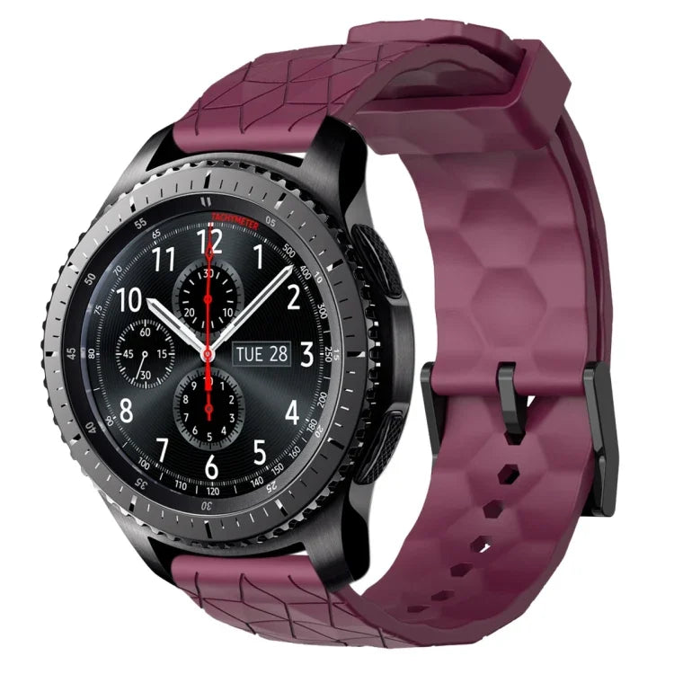 Pulseira de silicone cor sólida com padrão de futebol 22mm, Para Samsung Galaxy Watch3 45mm, Para Samsung Galaxy Watch 46mm, Para Samsung Gear S3 Classic, Para Samsung Gear S3 Frontier