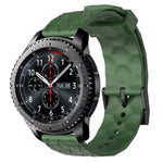 Pulseira de silicone cor sólida com padrão de futebol 22mm, Para Samsung Galaxy Watch3 45mm, Para Samsung Galaxy Watch 46mm, Para Samsung Gear S3 Classic, Para Samsung Gear S3 Frontier