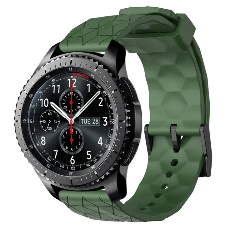 Pulseira de silicone cor sólida com padrão de futebol 22mm, Para Samsung Galaxy Watch3 45mm, Para Samsung Galaxy Watch 46mm, Para Samsung Gear S3 Classic, Para Samsung Gear S3 Frontier