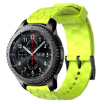 Pulseira de silicone cor sólida com padrão de futebol 22mm, Para Samsung Galaxy Watch3 45mm, Para Samsung Galaxy Watch 46mm, Para Samsung Gear S3 Classic, Para Samsung Gear S3 Frontier