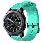 Pulseira de silicone cor sólida com padrão de futebol 22mm, Para Samsung Galaxy Watch3 45mm, Para Samsung Galaxy Watch 46mm, Para Samsung Gear S3 Classic, Para Samsung Gear S3 Frontier