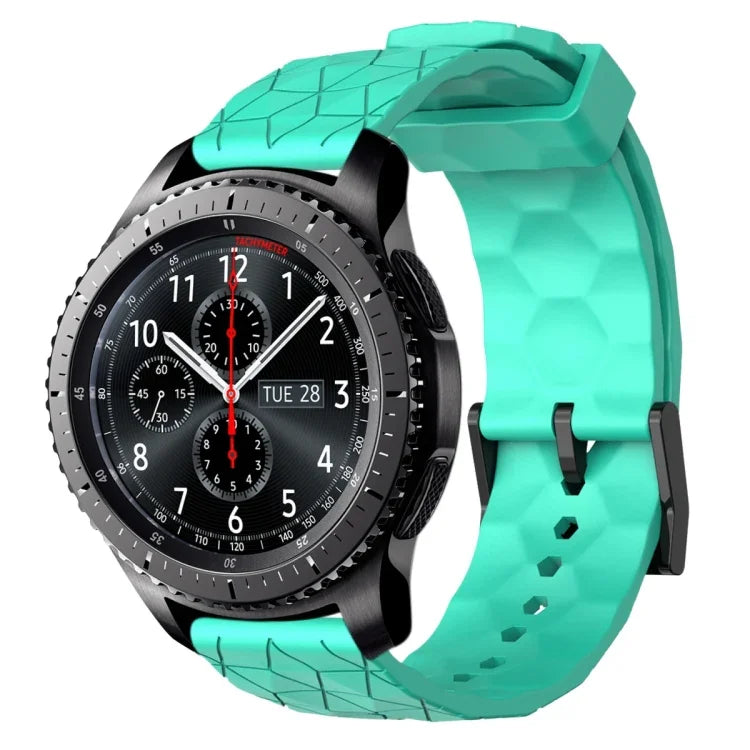 Pulseira de silicone cor sólida com padrão de futebol 22mm, Para Samsung Galaxy Watch3 45mm, Para Samsung Galaxy Watch 46mm, Para Samsung Gear S3 Classic, Para Samsung Gear S3 Frontier
