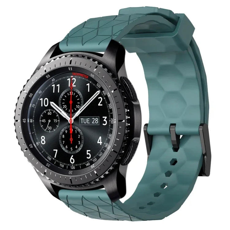 Pulseira de silicone cor sólida com padrão de futebol 22mm, Para Samsung Galaxy Watch3 45mm, Para Samsung Galaxy Watch 46mm, Para Samsung Gear S3 Classic, Para Samsung Gear S3 Frontier