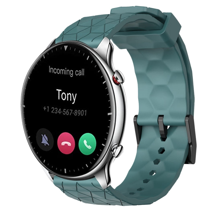 22mm Football Pattern Solid Color Silicone Watch Band, For Amazfit GTR 2, For Amazfit 3
