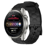 22mm Football Pattern Solid Color Silicone Watch Band, For Huawei Watch 3 Pro New