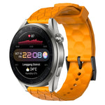 22mm Football Pattern Solid Color Silicone Watch Band, For Huawei Watch 3 Pro New