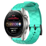 22mm Football Pattern Solid Color Silicone Watch Band, For Huawei Watch 3 Pro New
