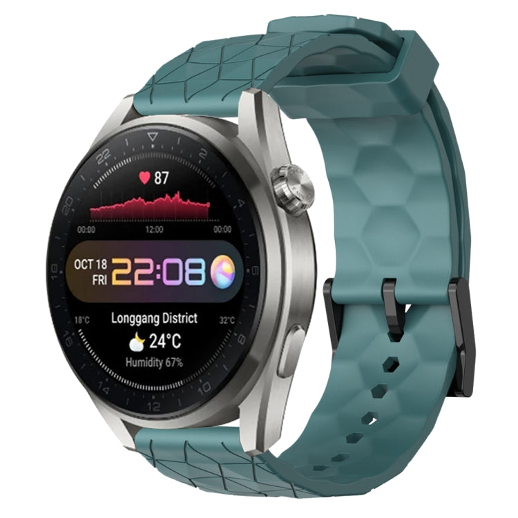 22mm Football Pattern Solid Color Silicone Watch Band, For Huawei Watch 3 Pro New