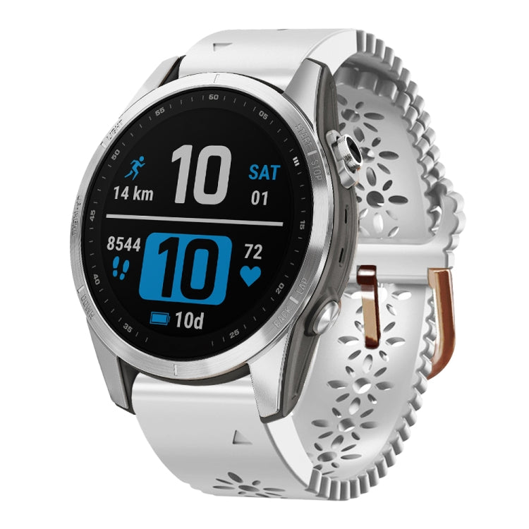 20mm Lady's Silicone Watch Band With Lace Punch, For Garmin Fenix 7S, For Garmin Fenix 7S Solar, For Garmin Fenix 7S Sapphire Solar, For Garmin Instinct 2S, For Garmin Fenix 6S, For Garmin Fenix 6S Pro