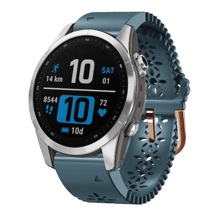 20mm Lady's Silicone Watch Band With Lace Punch, For Garmin Fenix 7S, For Garmin Fenix 7S Solar, For Garmin Fenix 7S Sapphire Solar, For Garmin Instinct 2S, For Garmin Fenix 6S, For Garmin Fenix 6S Pro