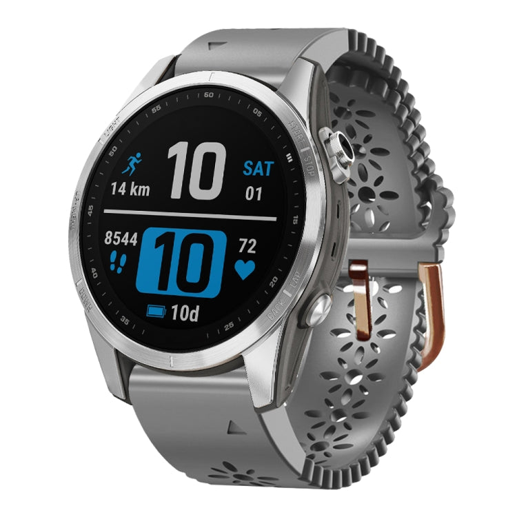 20mm Lady's Silicone Watch Band With Lace Punch, For Garmin Fenix 7S, For Garmin Fenix 7S Solar, For Garmin Fenix 7S Sapphire Solar, For Garmin Instinct 2S, For Garmin Fenix 6S, For Garmin Fenix 6S Pro