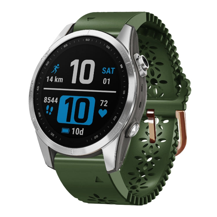 20mm Lady's Silicone Watch Band With Lace Punch, For Garmin Fenix 7S, For Garmin Fenix 7S Solar, For Garmin Fenix 7S Sapphire Solar, For Garmin Instinct 2S, For Garmin Fenix 6S, For Garmin Fenix 6S Pro