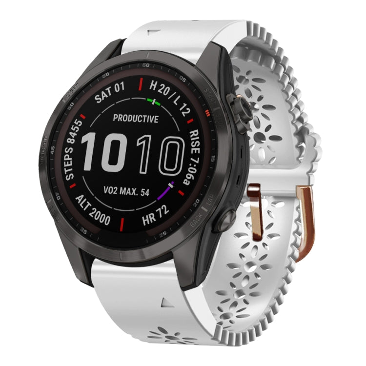 20mm Lady's Silicone Watch Band With Lace Punch, For Garmin Fenix 7S, For Garmin Fenix 7S Solar, For Garmin Fenix 7S Sapphire Solar, For Garmin Instinct 2S, For Garmin Fenix 6S, For Garmin Fenix 6S Pro